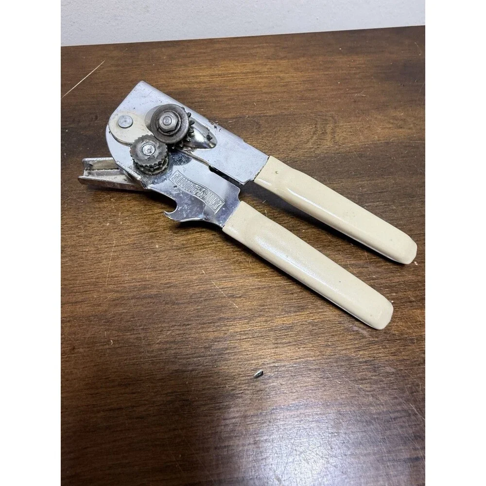 VTG Heavy Duty Swing-A-Way Swing Away Can Bottle Opener Almond Grip Handle USA